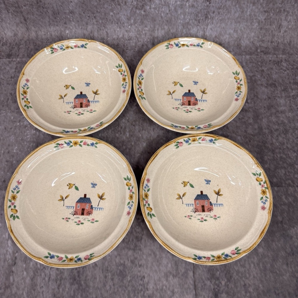 Set of 4 International Tableworks Stoneware Japan Heartland Bowls 6 3/4"